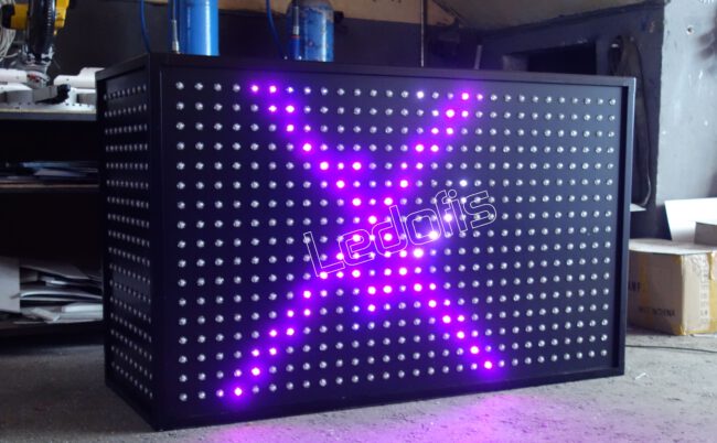 led isikli dj kabin masa pixel led ledofis