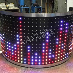 led isikli dj kabin masa 200 120 85cm pixel led ledofis