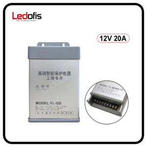 AC-DC 12V 20A 250W Güç Kaynağı (Adaptör) Yağmur korumalı