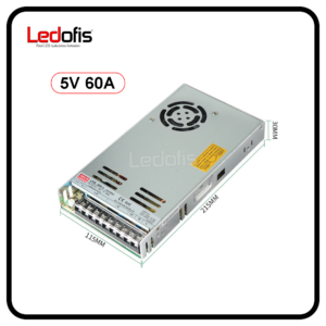 AC-DC 5V 60A 300W Güç Kaynağı (Adaptör) Slim Kasa